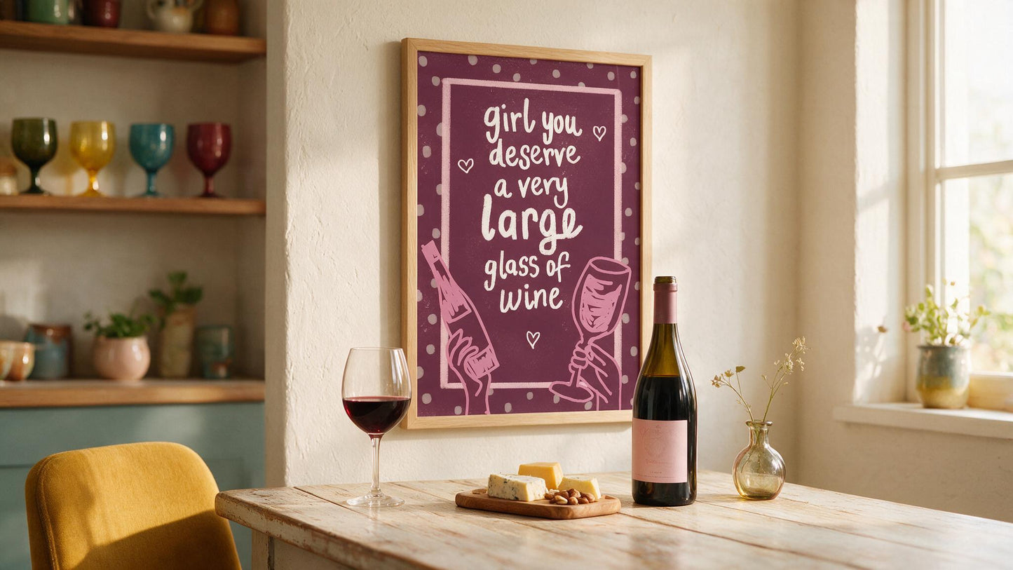 "Girl, You Deserve A Large Glass of Wine"